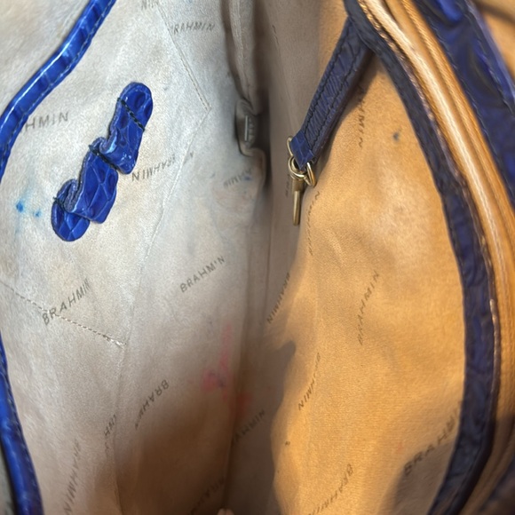 Brahmin Jody Melbourne Blue Croc Embossed Crossbody Bag-EUC - Picture 12 of 12